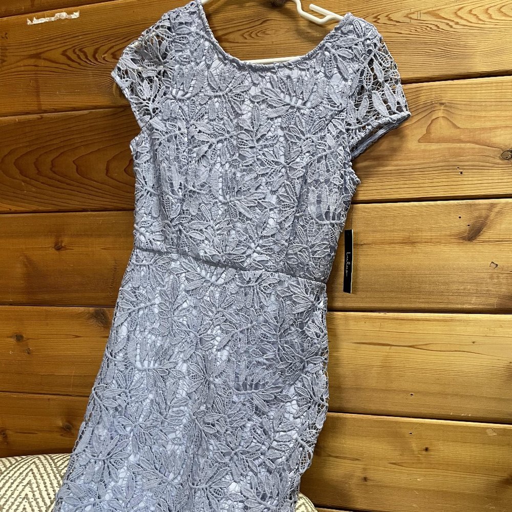 Periwinkle/Light Blue/Purple Lace Cocktail Dress